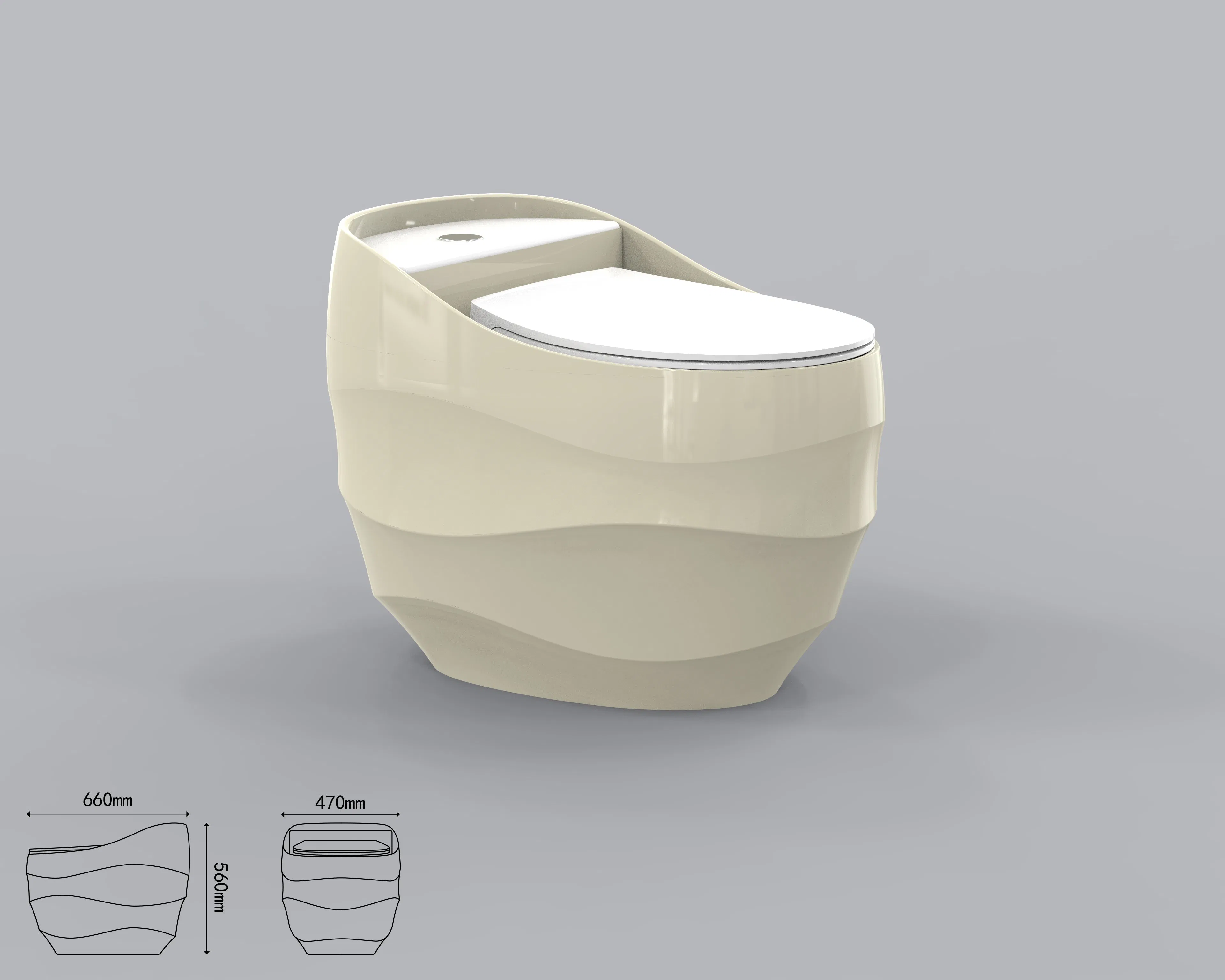 Aqj Southamerica Modern Egg Shape Toilet Half Color Siphonic New Colorful Toilet