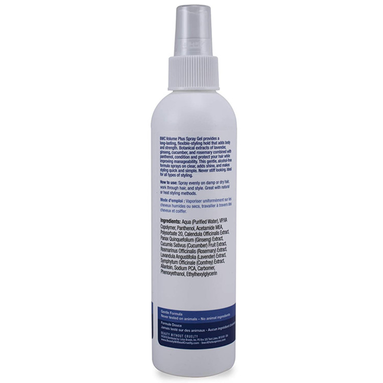 Premium Custom Botanical Formula Volume Plus Styling Hair Spray Gel