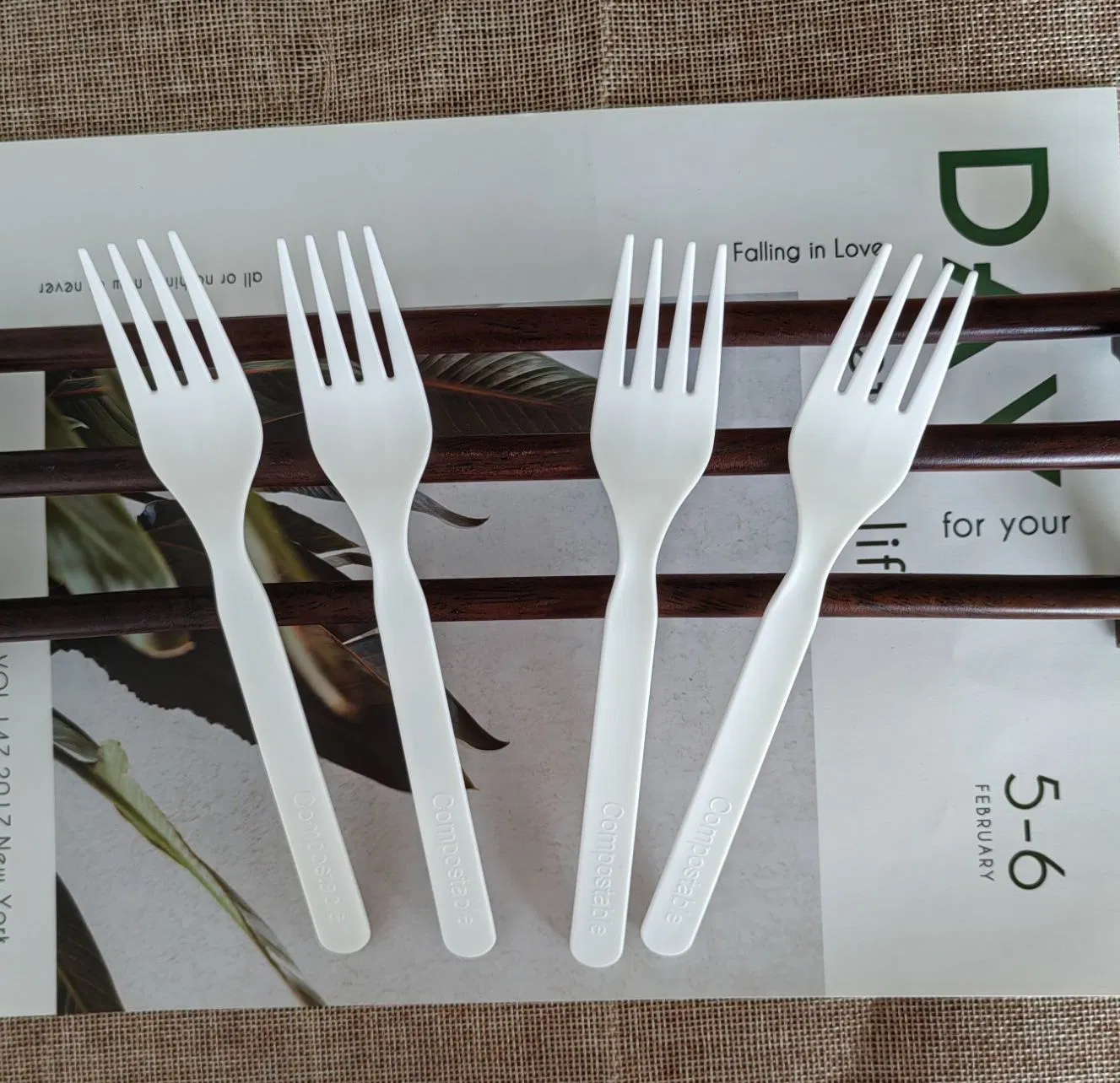 High Quality Factory Price Eco Compostable Forks Disposable PLA Cutlery Fork Knife