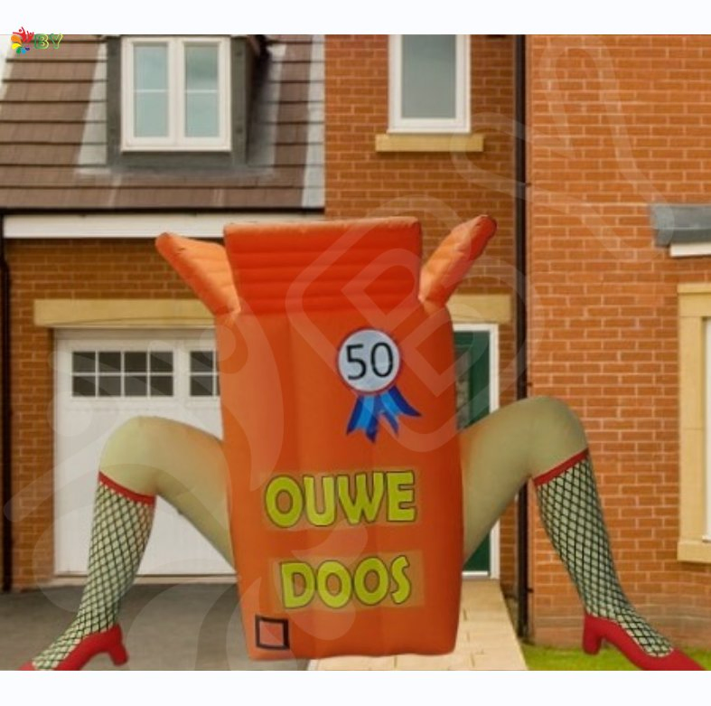 Boyan Holland Birthday Cartoon Puppet Stockings Legs Inflatable Box Legs Ouwe Doos Balloon