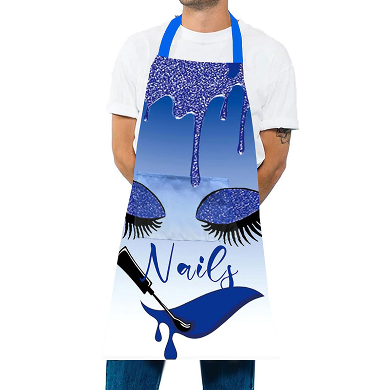Nail Art Series, Anti-Stain Apron, Sleeveless, Neck-Hanging, Men's and Women's Kitchen and Catering Work Clothes