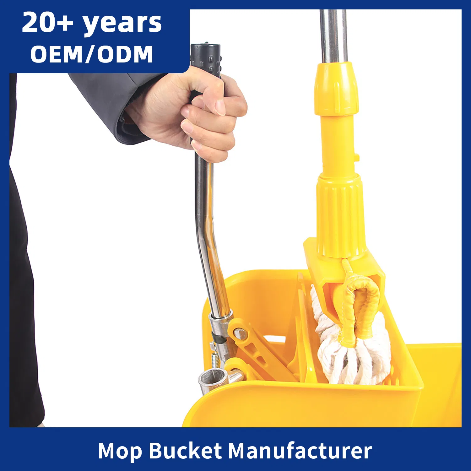 Stainless Steel Wringer Trolley Mop Bucket for Hotels Cleaning Carts