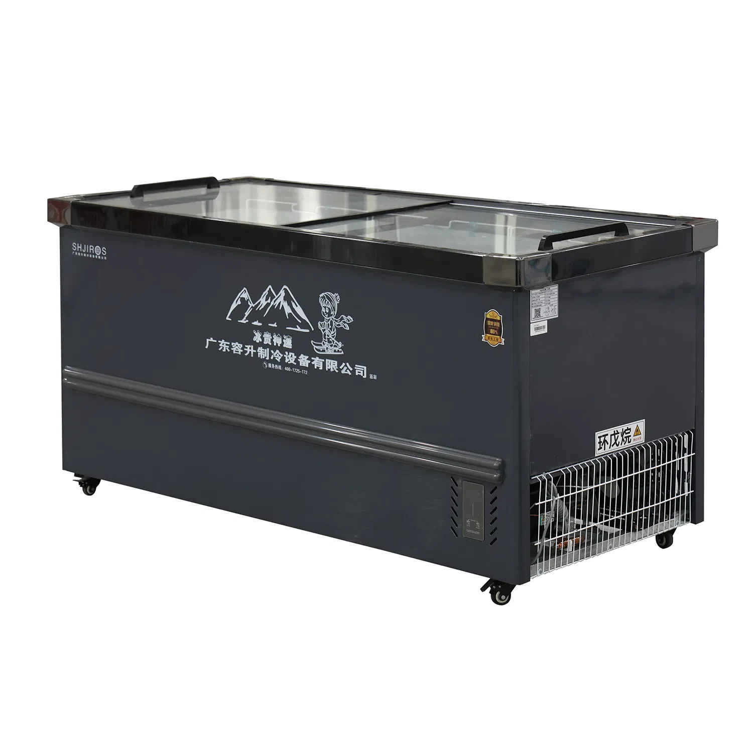 Supermarket Chest Cabinet Refrigeration Horizontal Deep Island Freezer