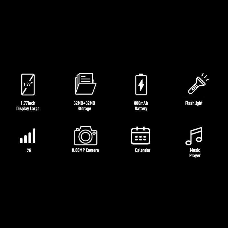 Кнопочный телефон Vtex 1.77 дюйма, 2G, камера