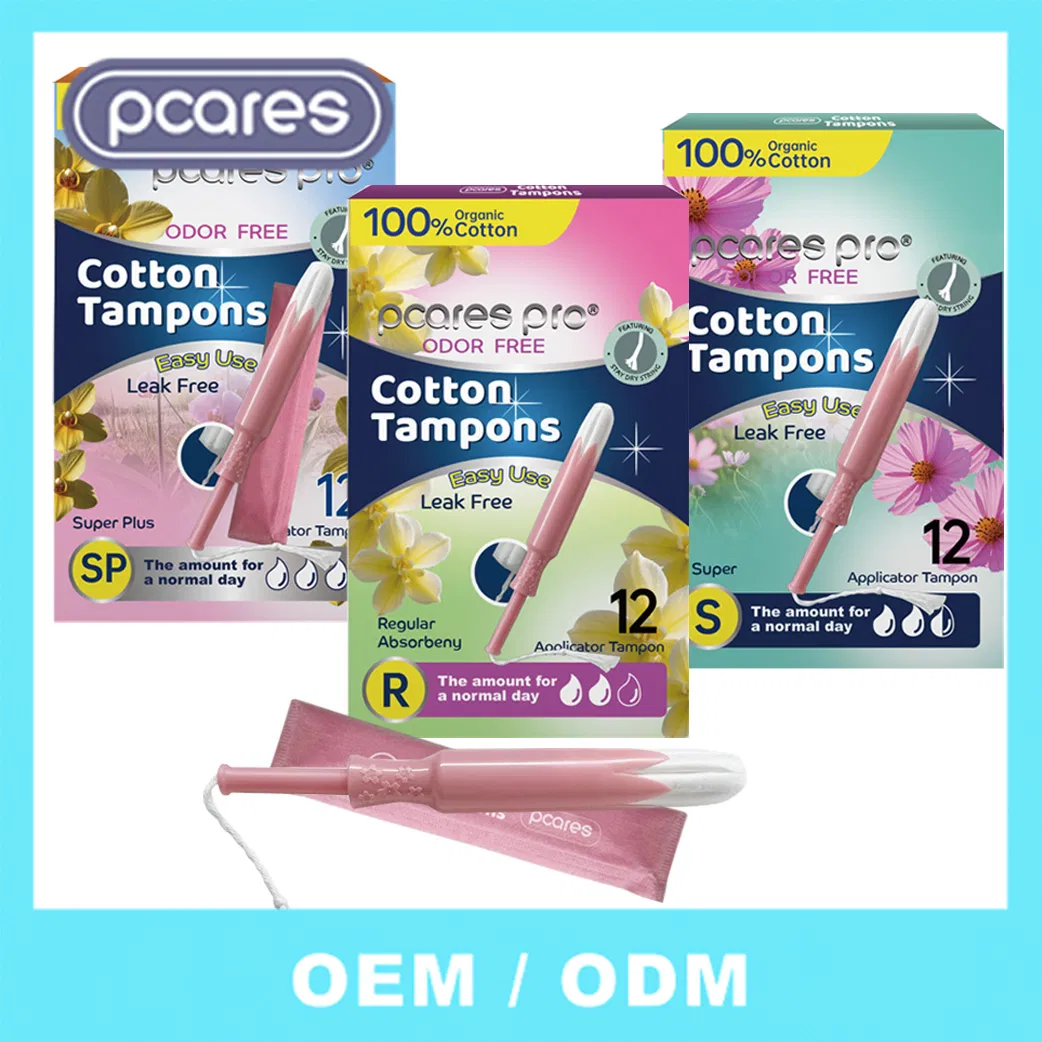OEM Super Obsorbency 100% Organic Cotton Tampon Viscose Good Selling Custom Applicator