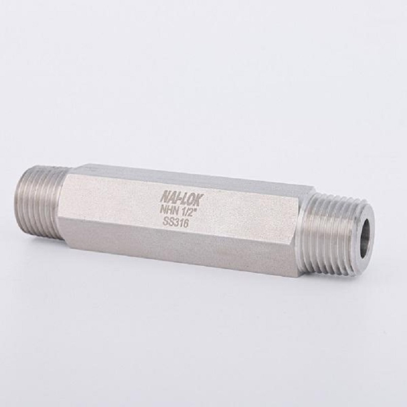 Nai-Lok Duplex Alloy Fittings 1/2 Inch Male NPT 316 Ss Hex Long Nipple Pipe Fittings