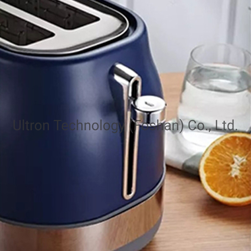 High Quality 2 Slice Wide Slot Metal Pop-up Toaster with 6 Browning Settings, Midnight Blue