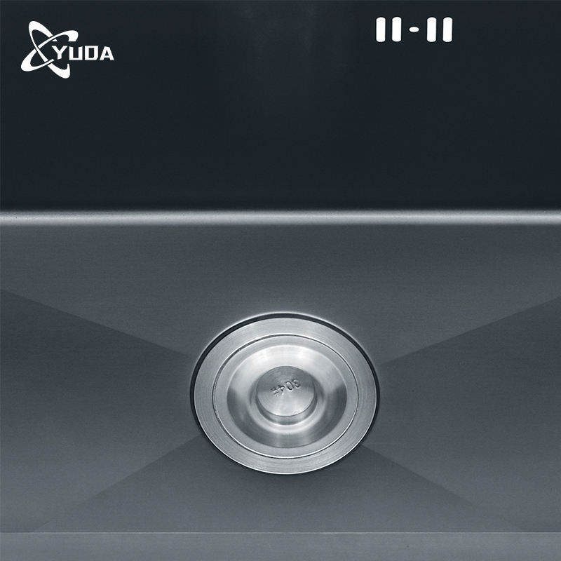 Commercial Scratch Resistant Handmade Single Bowl Black Nano Stainless Steel Kitchen Sink