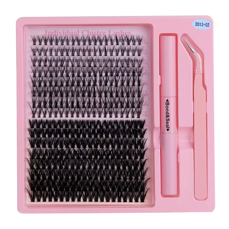 60d 80d 100d Private Label Wispy DIY Cluster Eyelash 8-24mm D Curl Natural Individual Extensions DIY Lashes with Glue