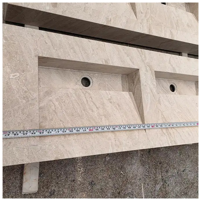 Cappuccino Beige Marble Integrated Vanity Sinks