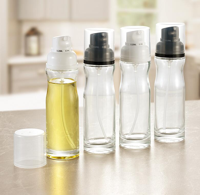 New Design 200ml Adjustable Output Nozzle Glass Spice Bottle Oil Sprayer for Kitchen
