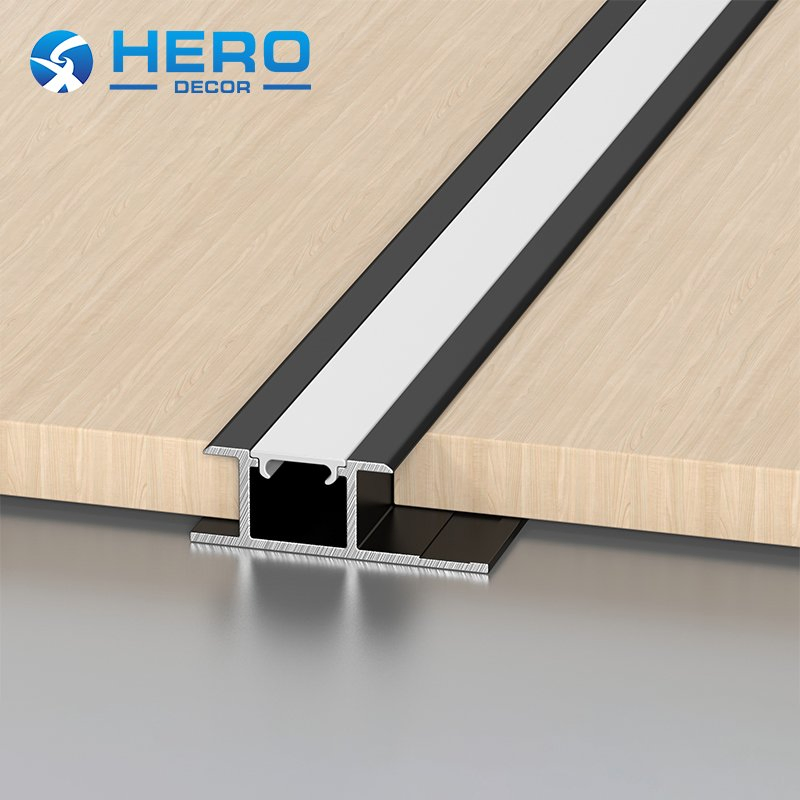 LED Wall Panel Profile Hero Metal Tile Trim for Wood Veneer H Shape Aluminum Extrusion Strip