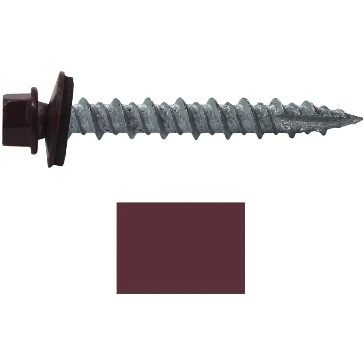 Customize Colored Roof Screws 10 X 1-1/2" Burgundy Hex Head Sheet Metal Roof Screw