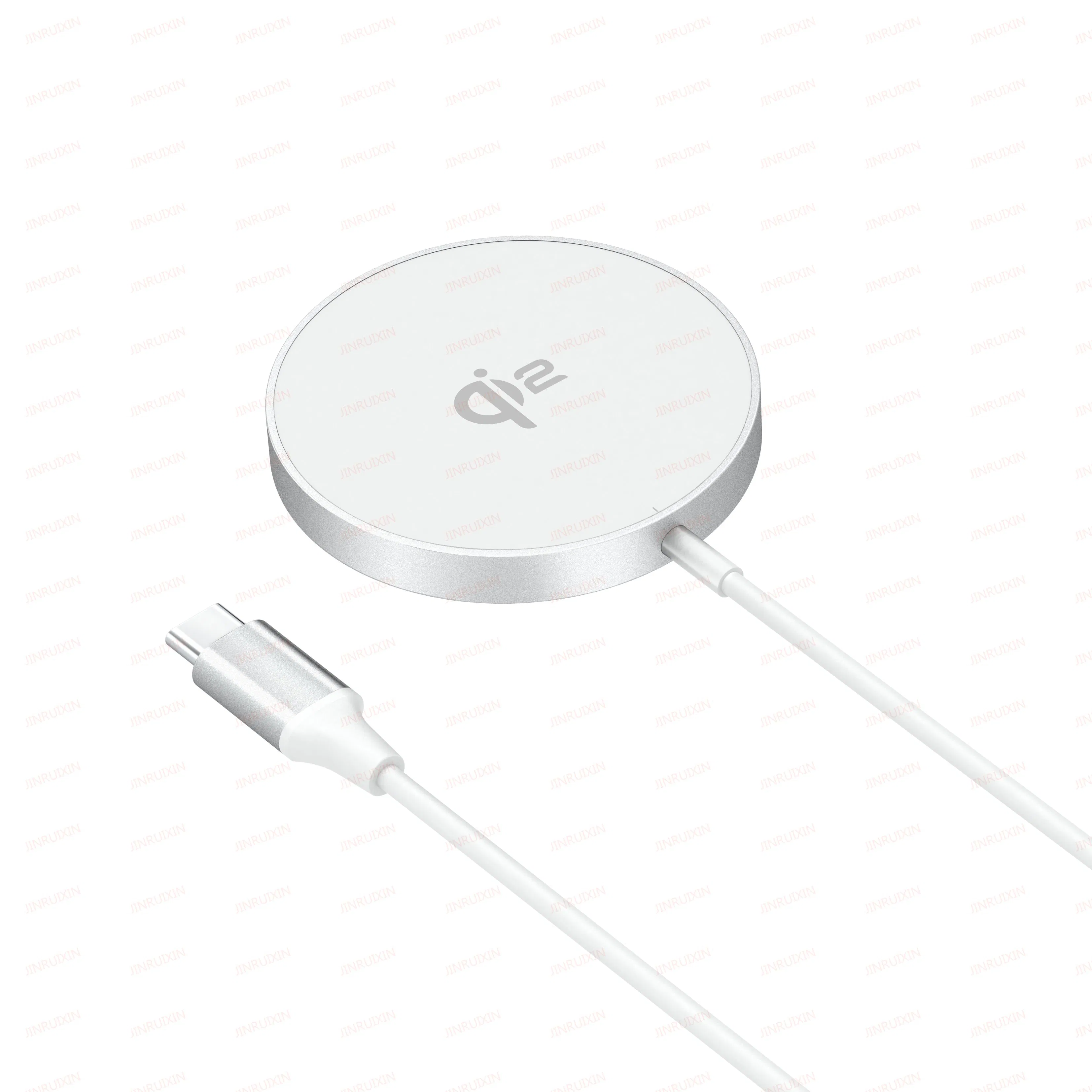 15W Magnetic Wireless Fast Charger, Aluminum Alloy Material, Simple and Delicate Design, Small, Thin and Easy to Carry