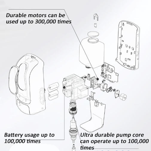 Настенный дозатор для жидкого мыла и антисептика