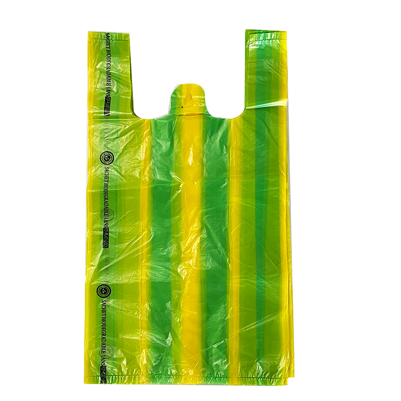 Biodegradable HDPE /LDPE T-Shirt Packaging Carry Take out Custom Logo Plastic Bag Degradable Supermarket Fruit Vegetable Handbags