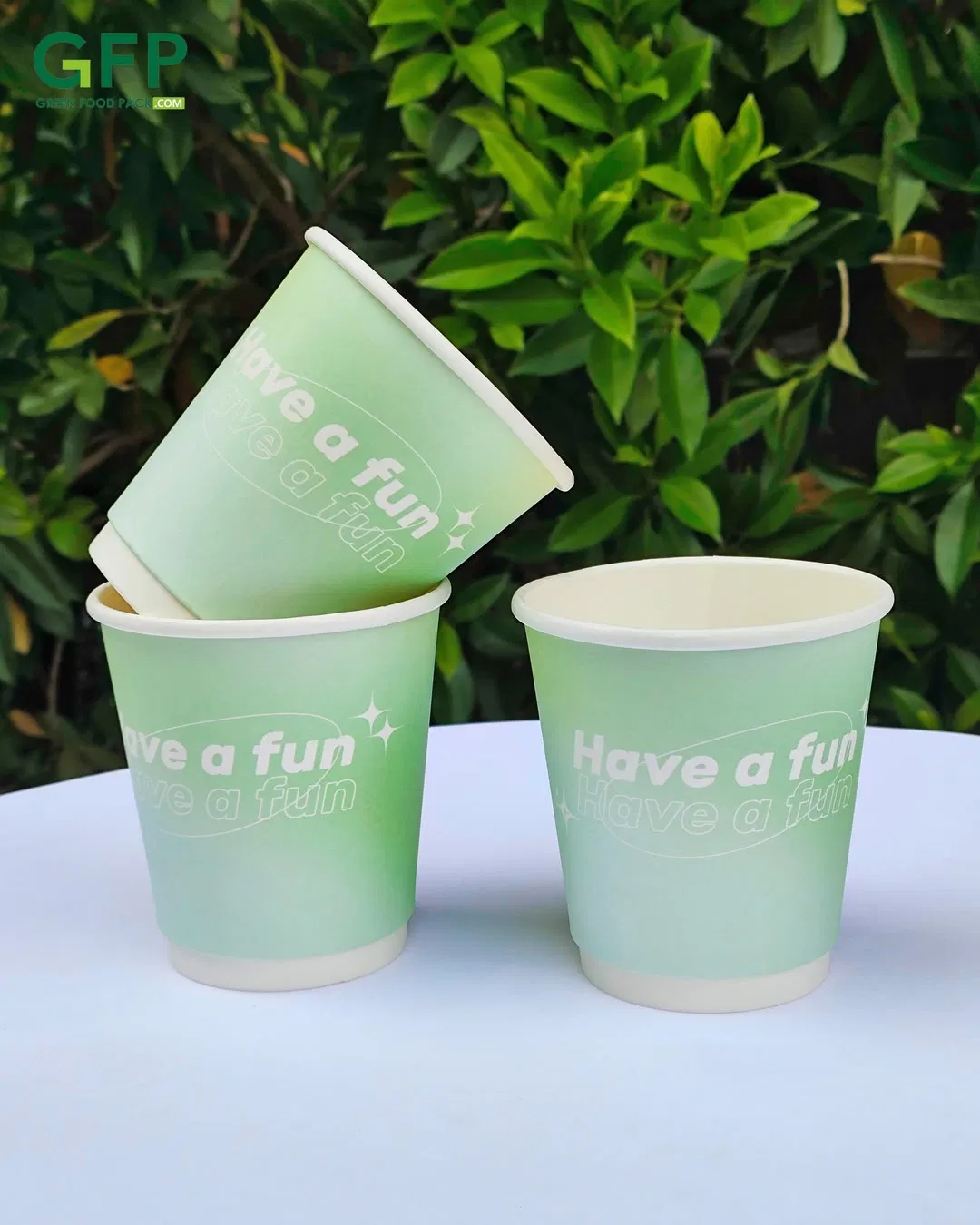 Двухслойная бумажная чашка с печатью, 4-24 oz