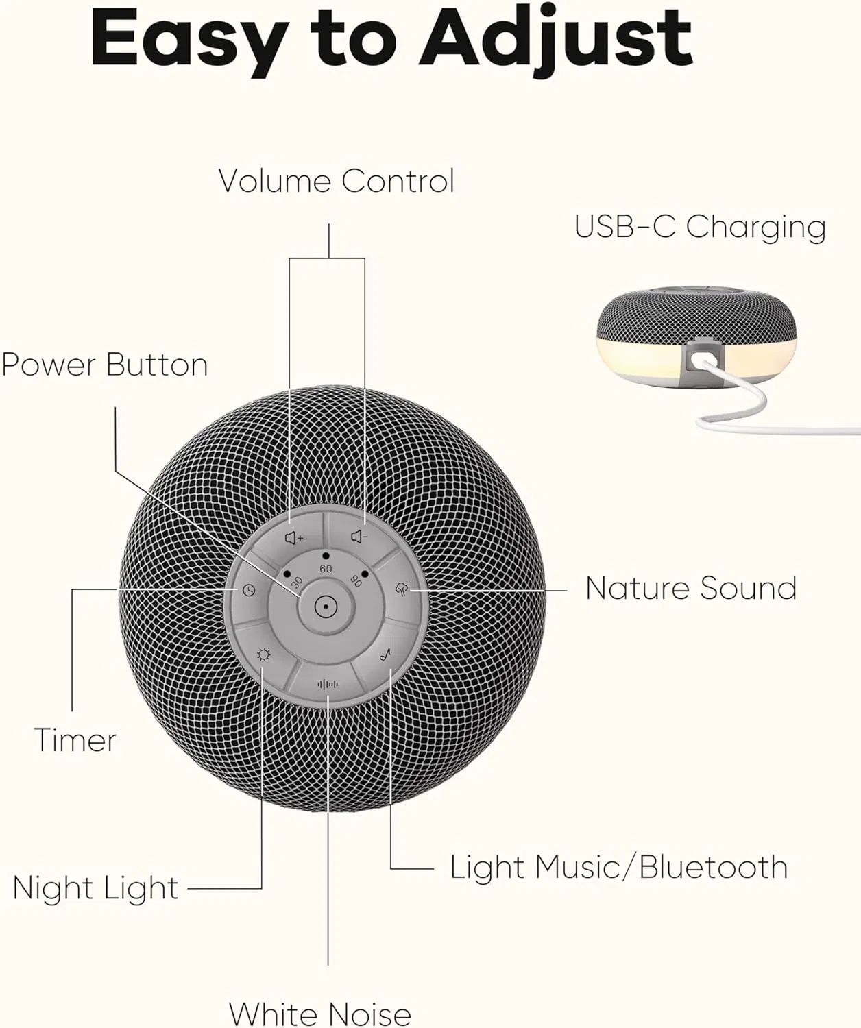 Детская звуковая машина с белым шумом TUODI