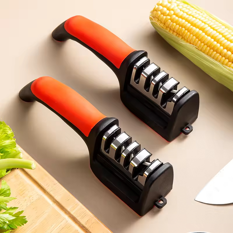 Kitchen 3/4-Segment Knife Sharpener Household Multi-Functional Hand-Held 3/4-Purpose Black Sharpening Stone