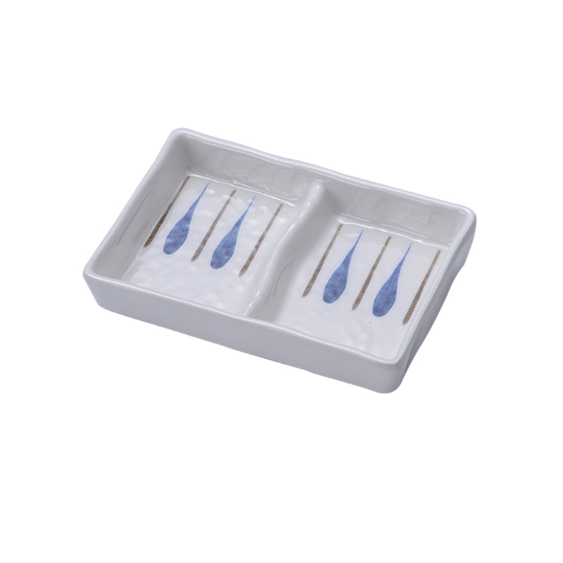 High Quality Two Divided Sauce Dish Melamine Divide Plate