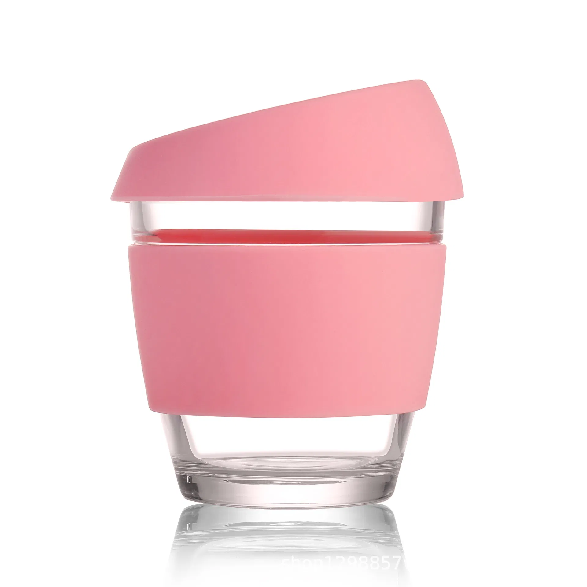 High Quality 12oz Glass Coffee Mug with Silicone Sleeve Drinking Bottle