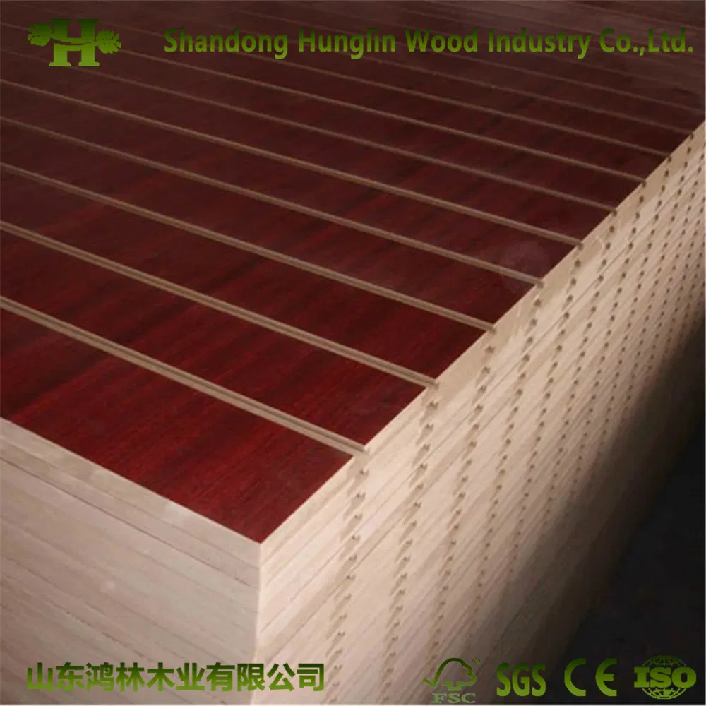 MDF Slatwall/Laminated Panel Laminated/Melamine/Peg/3D Slotted MDF Board for Supermarket/Display Cabinet