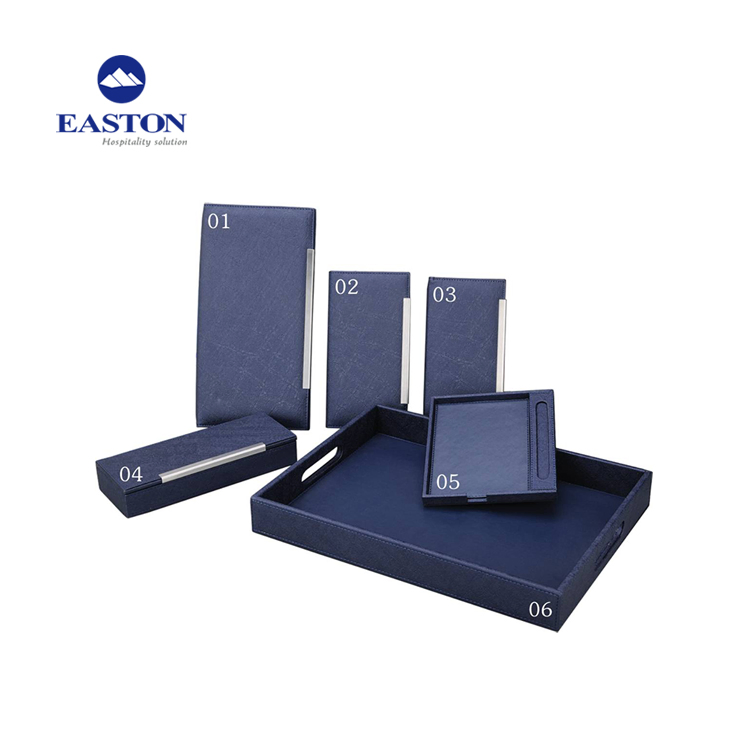 Coffee Color Big PU Leather Blotter for Hotel Receptionist
