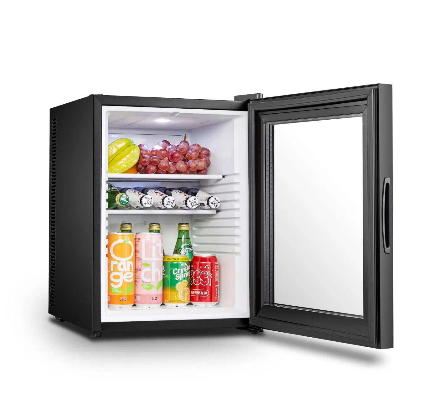 60L Luxury Glass Door Mini Fridge Portable Electric Minibar Hotels New Condition UK RoHS Certified Household Use