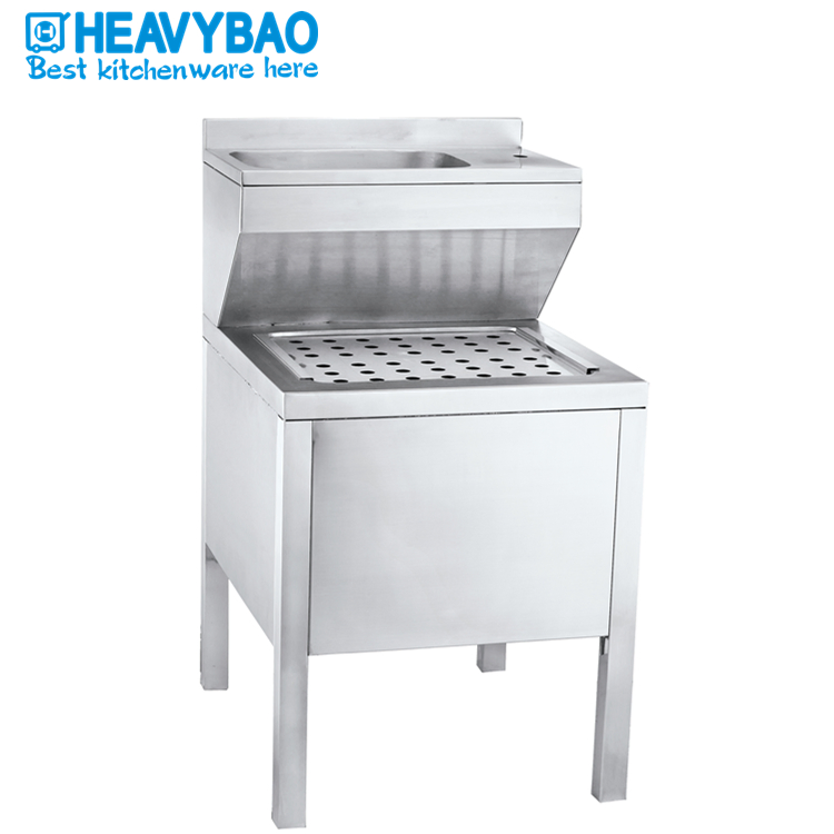 Heavybao 850mm Height Handmade Triple Bowl Stainless Steel Kitchen Sink for Restaurant Laundry Washbasin Sink