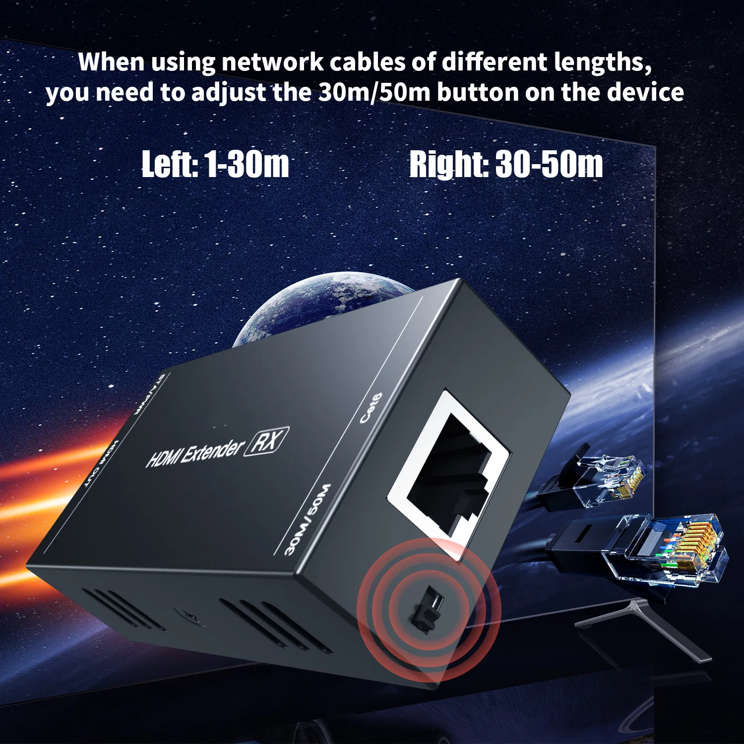 Hdm I Extender Over Single Cat5e/CAT6 Upto 1080P, Full Cat 6 USB Extender