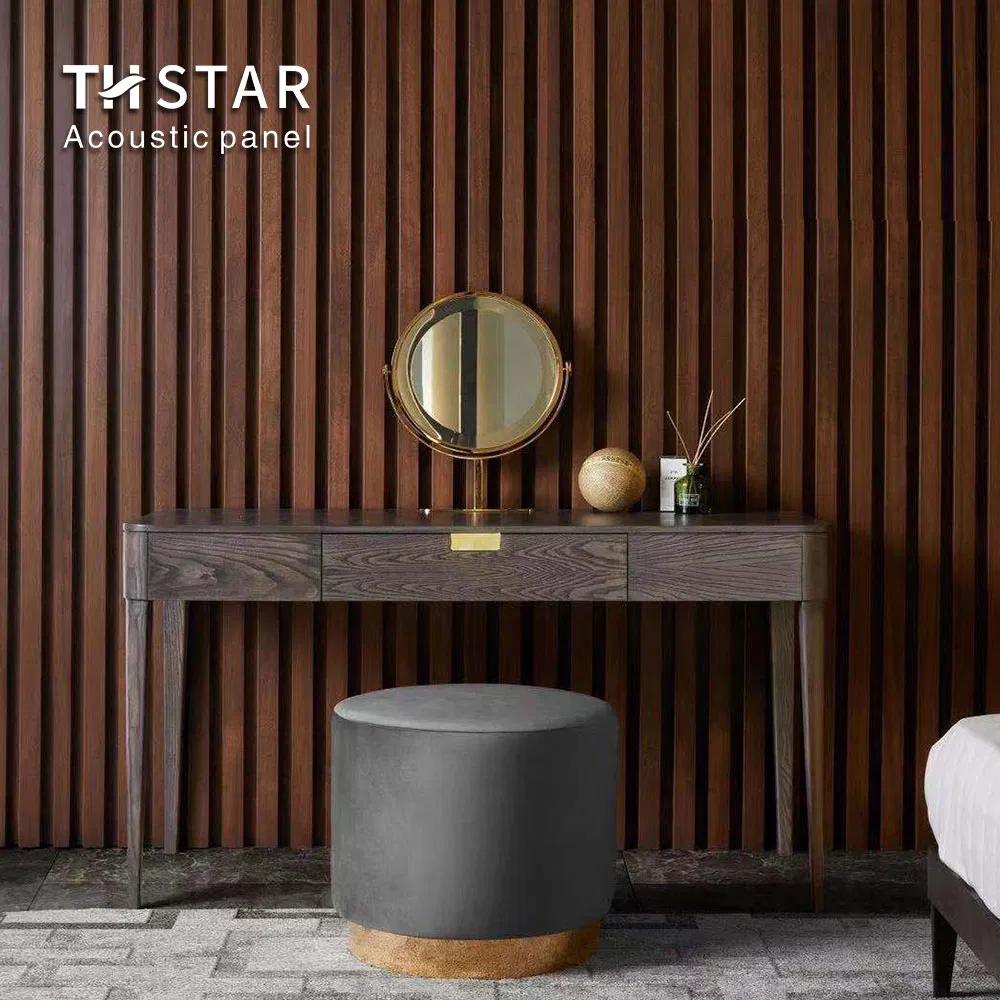 Euroyal Customized Sound Insulation Polyester Fiber Acoustic Slat Wood Veneer Acoustic Panel