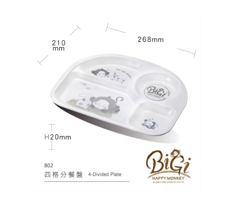 Hot Selling Melamine 4-Divided Cartoon Children Dinner Plate