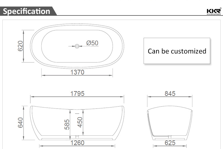 Угловая ванна из искусственного камня для отелей