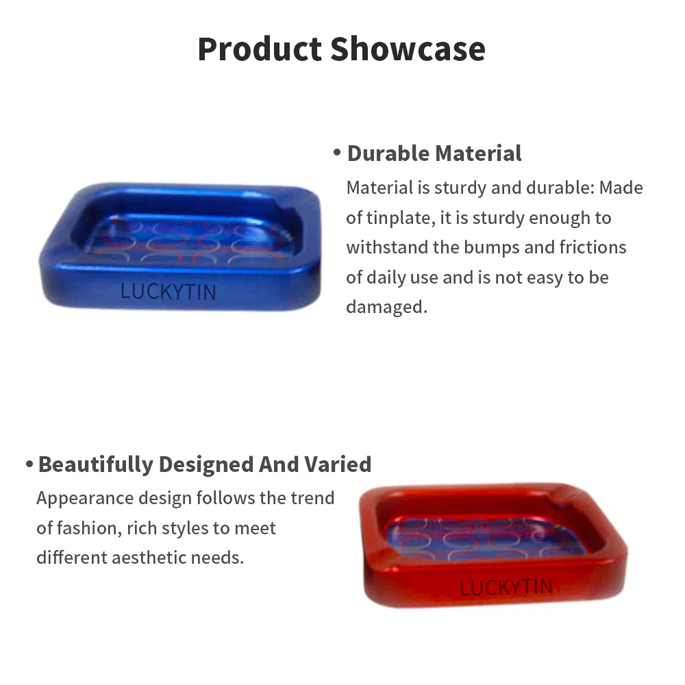 Factory Best Quality Food Safety Grade Tinplate Products Portable Ashtray Metal Packet Pocket Tin Custom Ashtray