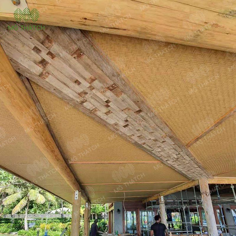 New Plastic Synthetic Rattan Woven Bamboo Mat Sheet for Ceiling Decoration