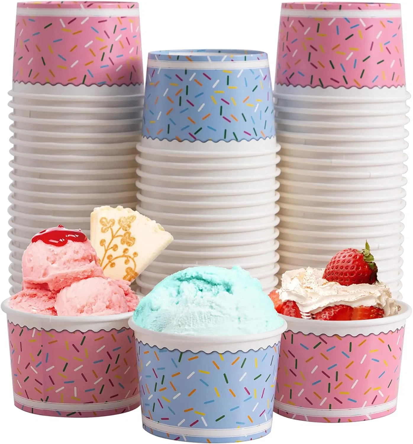 Round Kraft Take Away Paper Container Salad White Paper Disposable Microwave Safe Soup Bowl with Lid Cover for Stacking