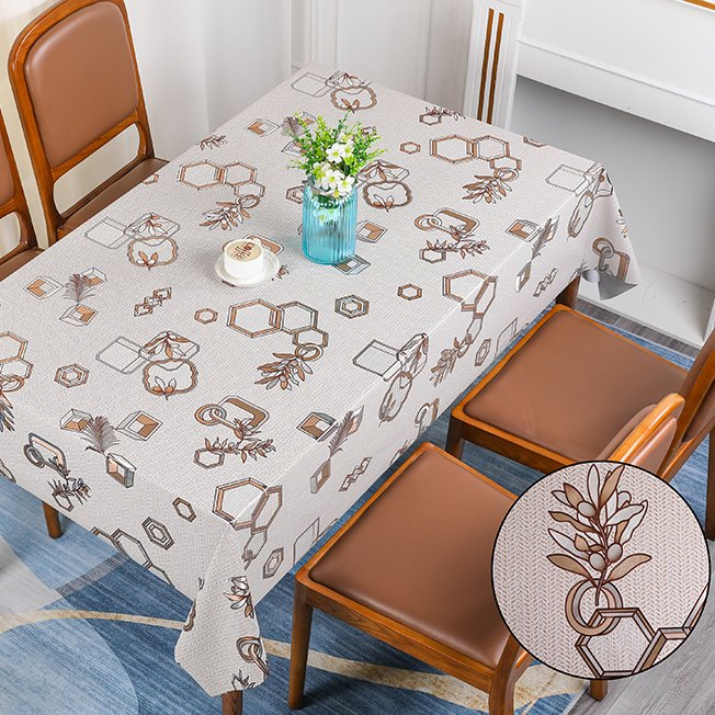 Rectangle Tablecloth Linen Textured Waterproof & Stain Resistant Table Cloth Wrinkle Free Decorative Fabric