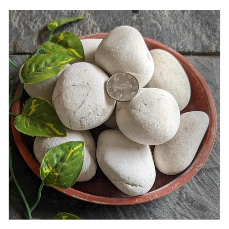 Natural White Round Egg Stone Cobble Pebble for Exterior Villa Durable