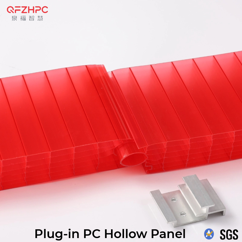 Building Material Red Diffusion Plug-in Polycarboante Hollow Sheet Curtain Wall Sheet