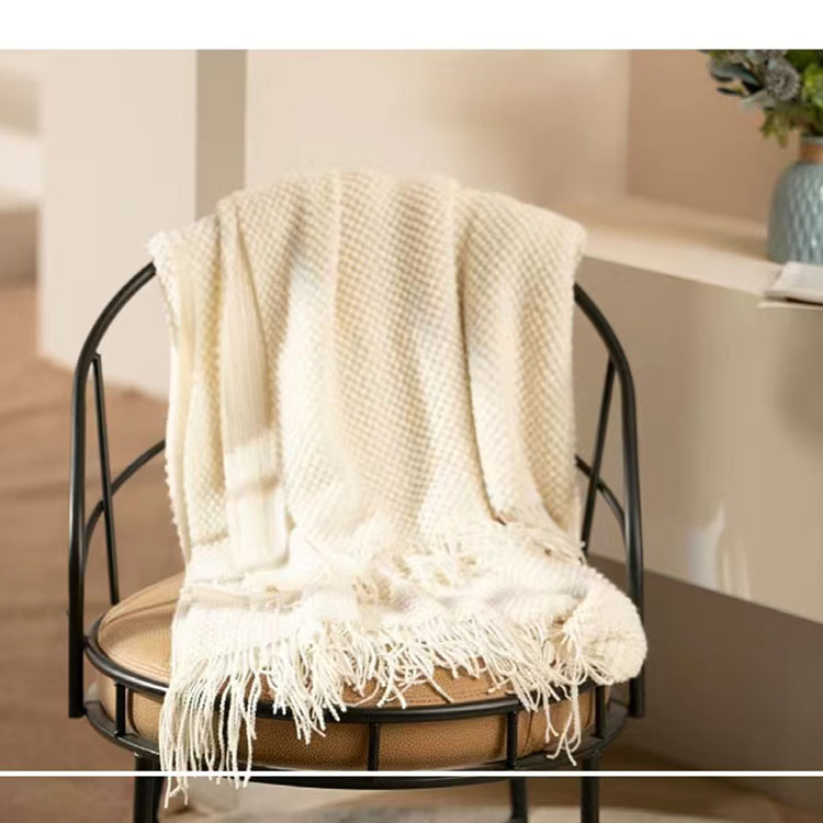 Плед вязаный скандинавский ретро, декоративный