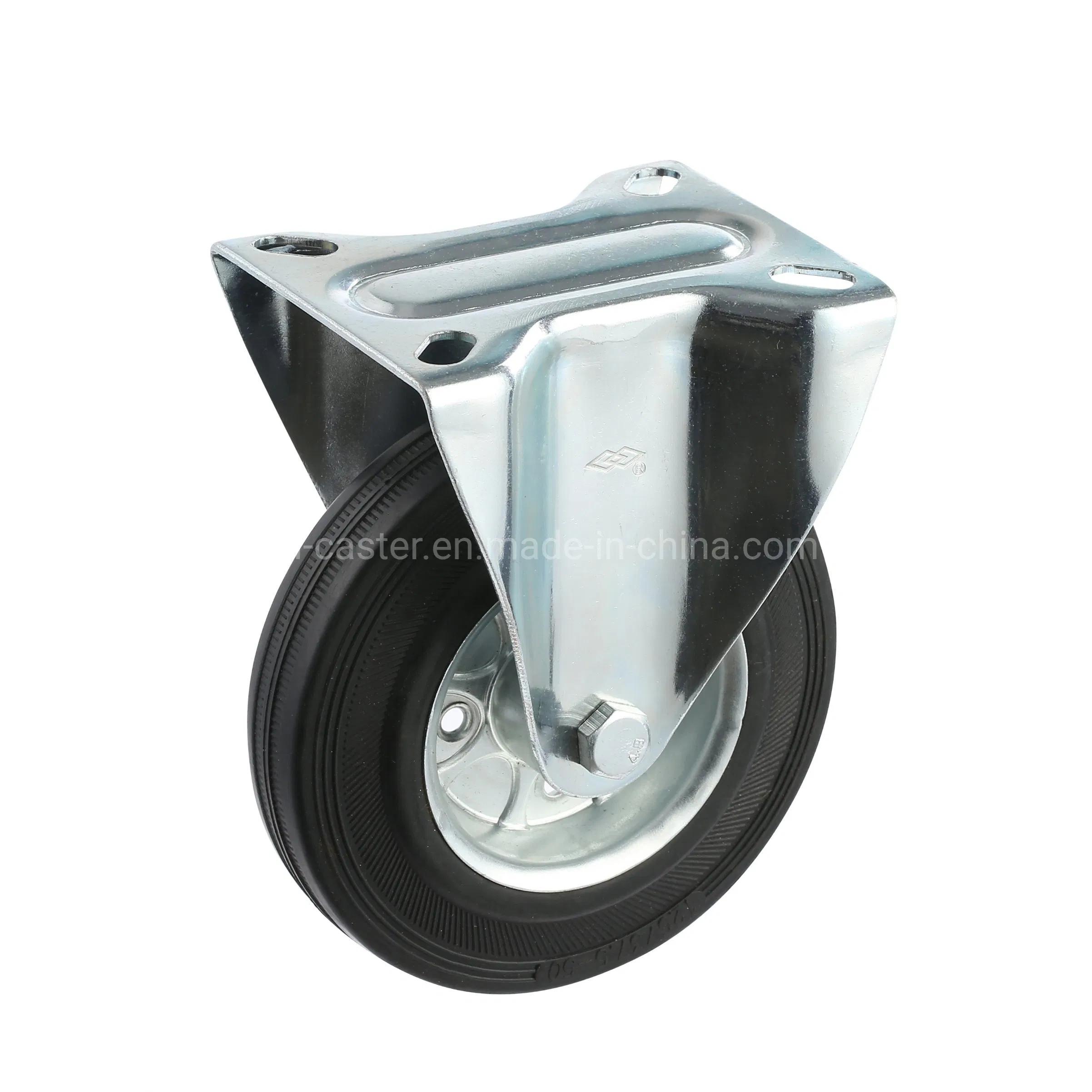 75mm Trolley Wheel Industrial Black Rubber Caster
