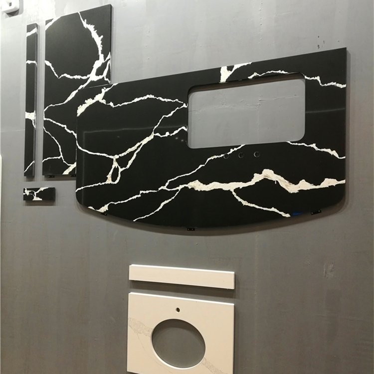 Dark Grey Calacatta Marble Quartz Stone for Bench Top Countertop