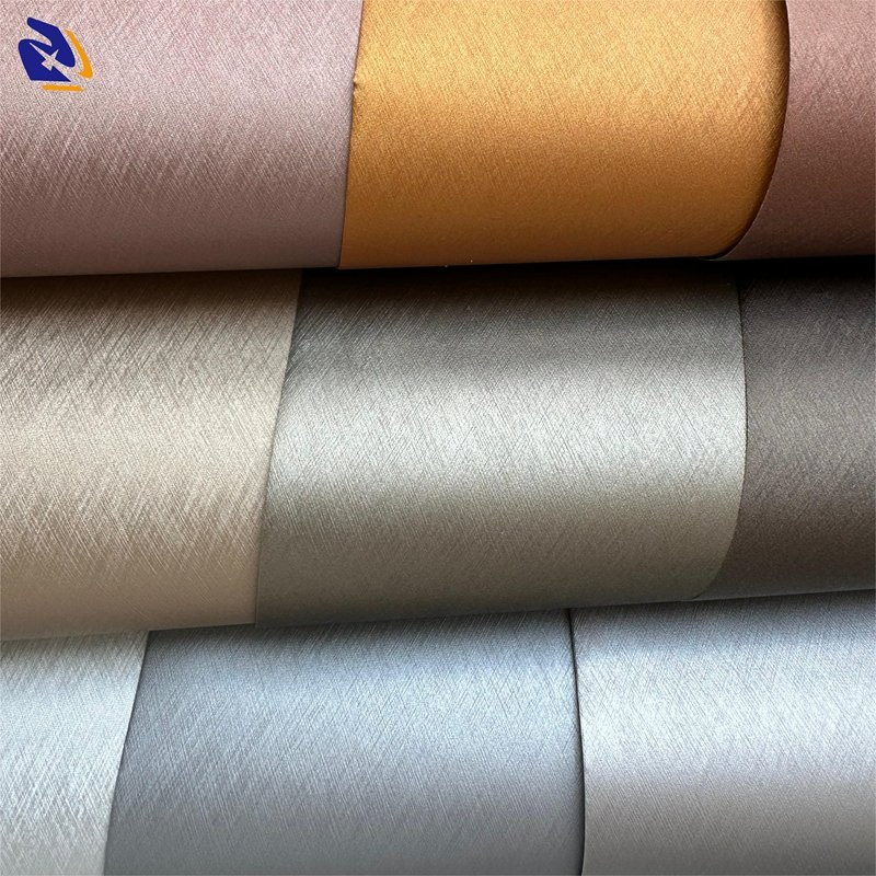 Plain Metallic Matte Finish PVC Decorative Film for Wall Panel Luxury Metalized PVC Film for Interior Decoration