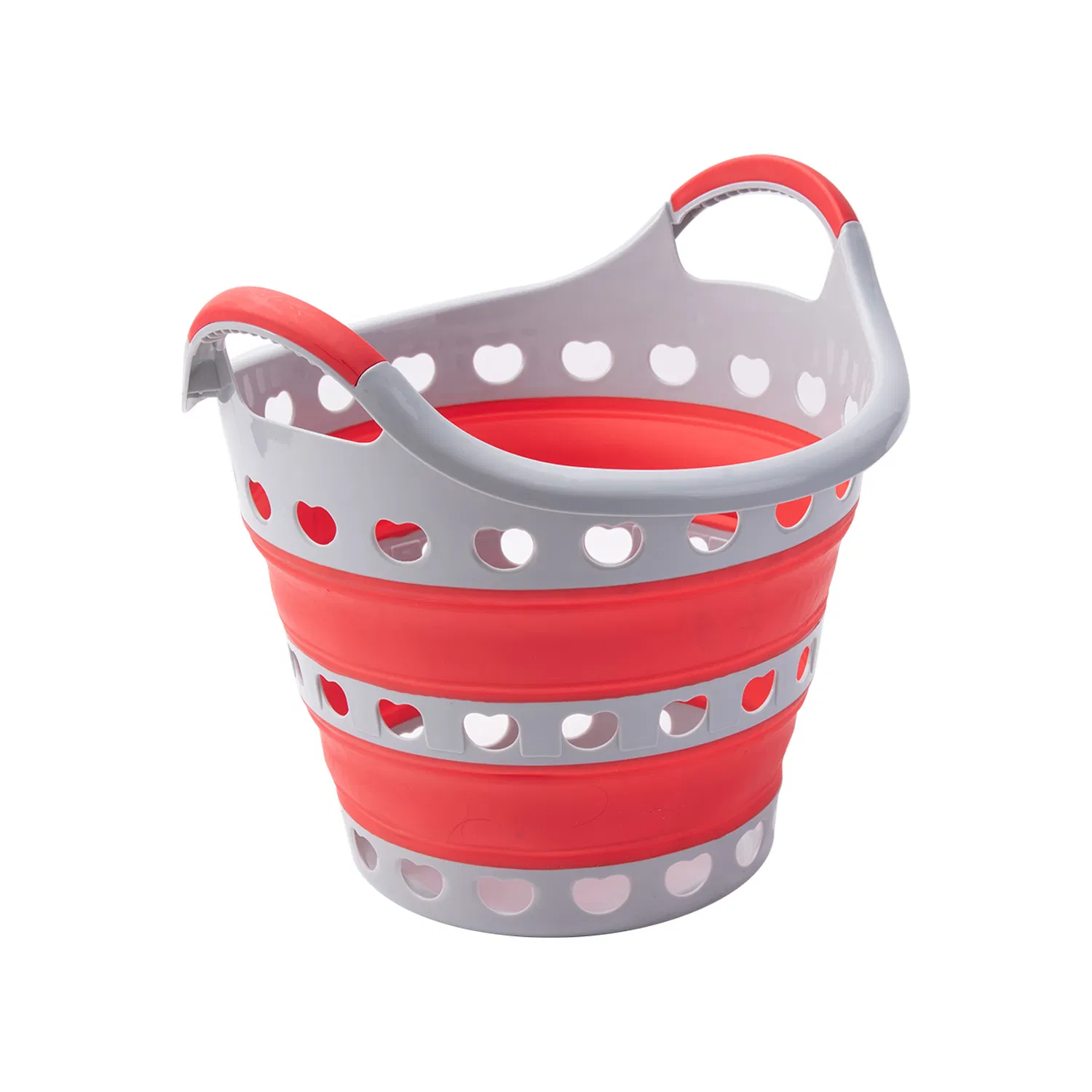 22L Red Washing Dirty Clothes, Collapsible Portable Foldable Custom Plastic Laundry Basket