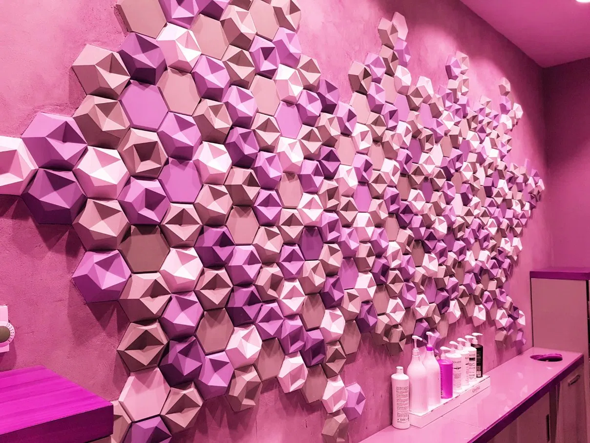 Sound-Absorbing 3D Acoustic Polyester Panel