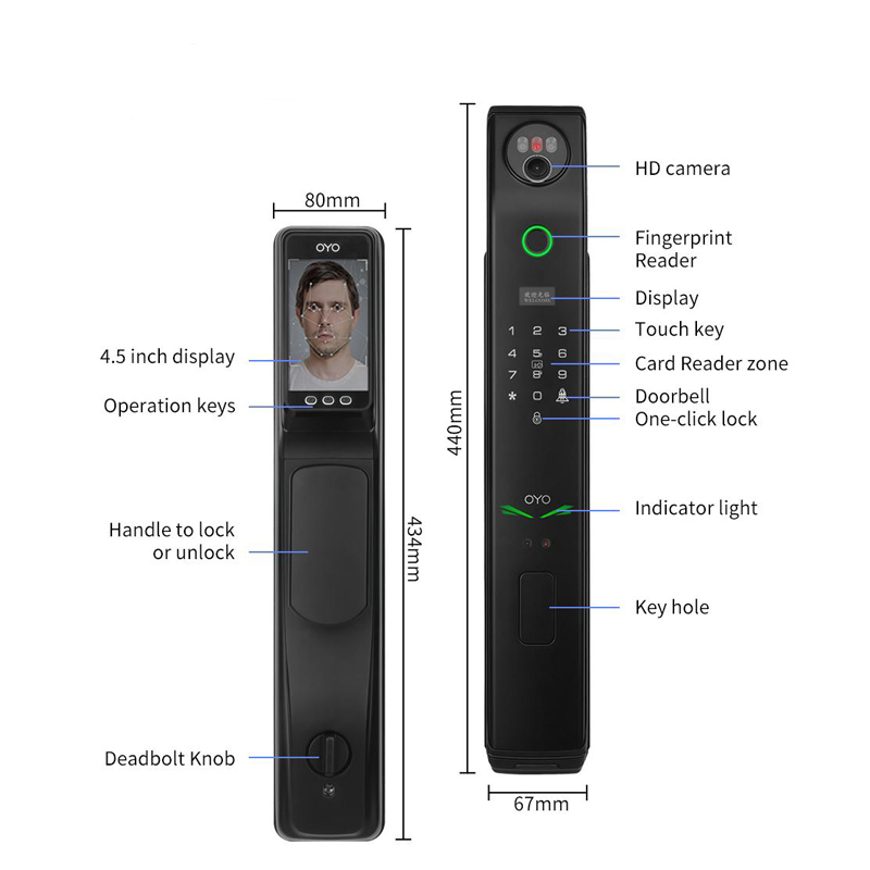 85X28, 45, 60mm Fingerprint Smart Door Lock