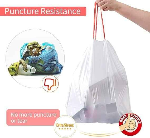 HDPE LDPE PE 100% Compostable Bioplastic Low Carbon Corn Starch Biodegradable Plastic Rubbish Waste Bag Can Bin Liner Drawstring Trash Garbage Bag Roll