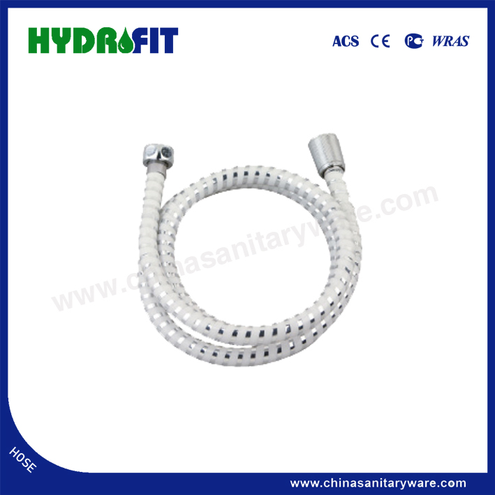 Factory Bathroom Golden Spiral Plastic Core Brass Nut PVC Shower Hose Flexible Hose OEM/ODM (HY6007)