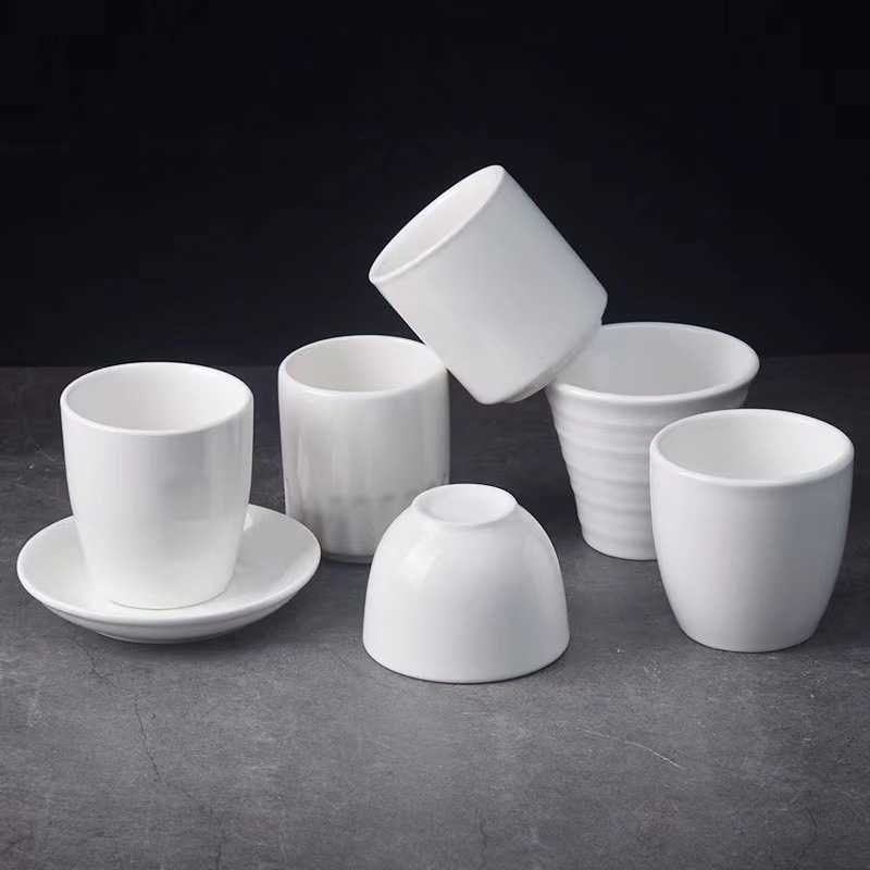 Tea Cup Pure White Ceramics Hotel Layout Wine Glass Glass