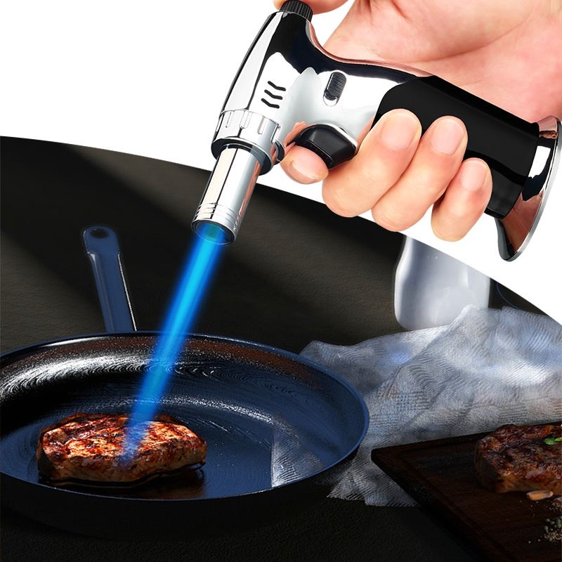 Kitchen Blowtorch Lighter Refillable with Adjustable Flame Baking Cake Kitchen Blowtorch Lighter